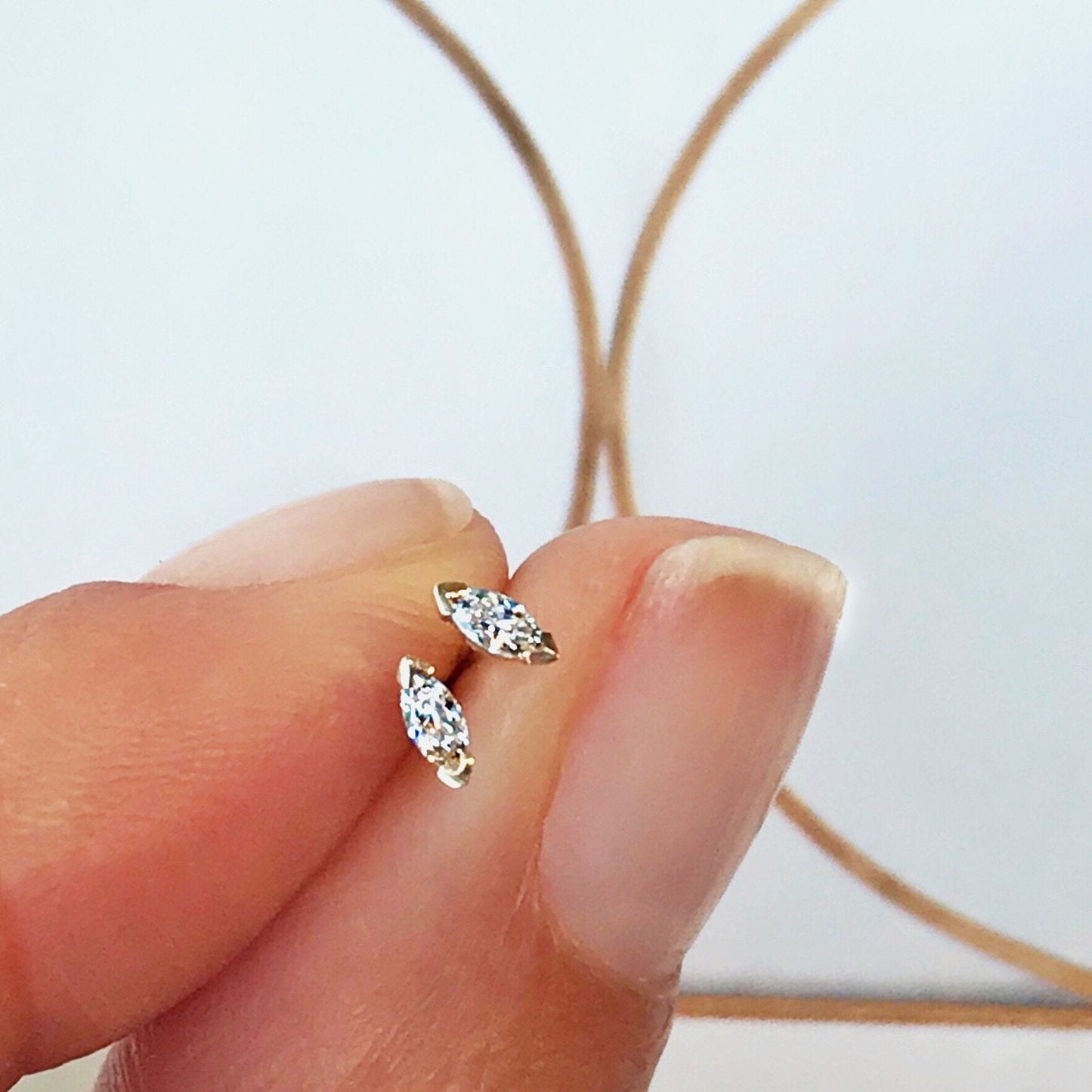 Itty Bitty Mini Diamond Stud Earrings-earrings-NIXIN-Princess Pair-NIXIN