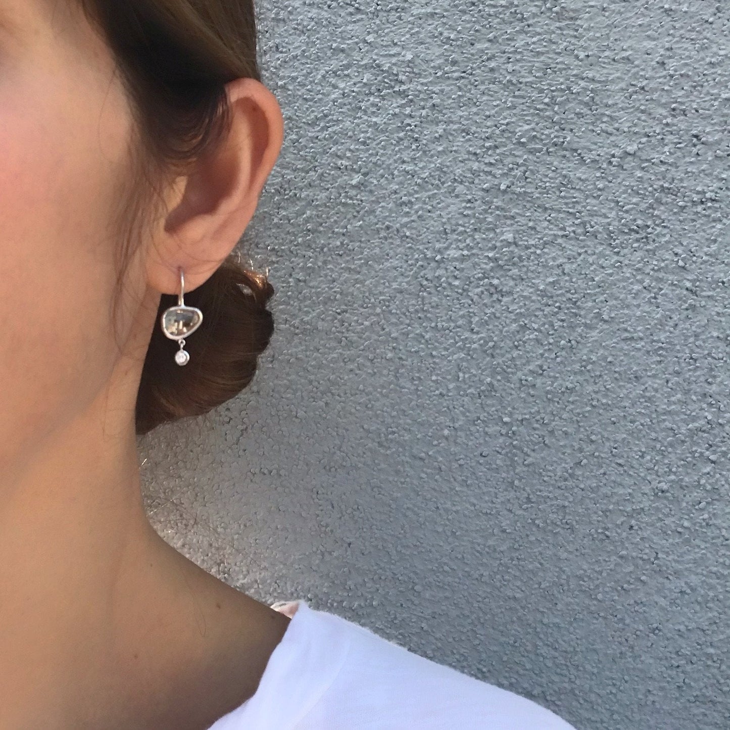Molina Rose Cut Sapphire White Gold Earrings-earrings-NIXIN-NIXIN