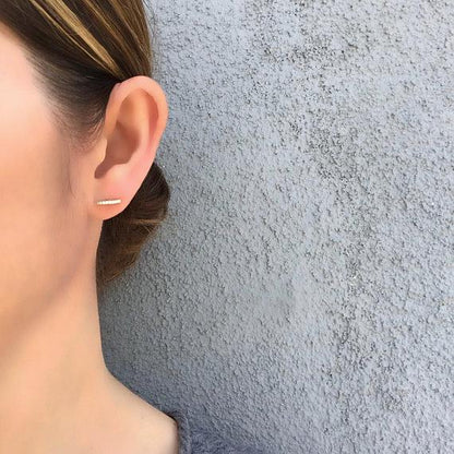 Pave Ear Fan Gold Stud Earrings-earrings-NIXIN-NIXIN