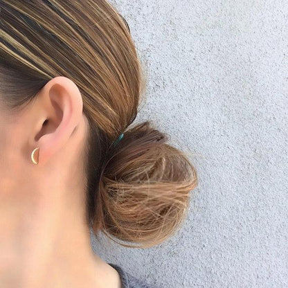Pave Ear Fan Gold Stud Earrings-earrings-NIXIN-NIXIN