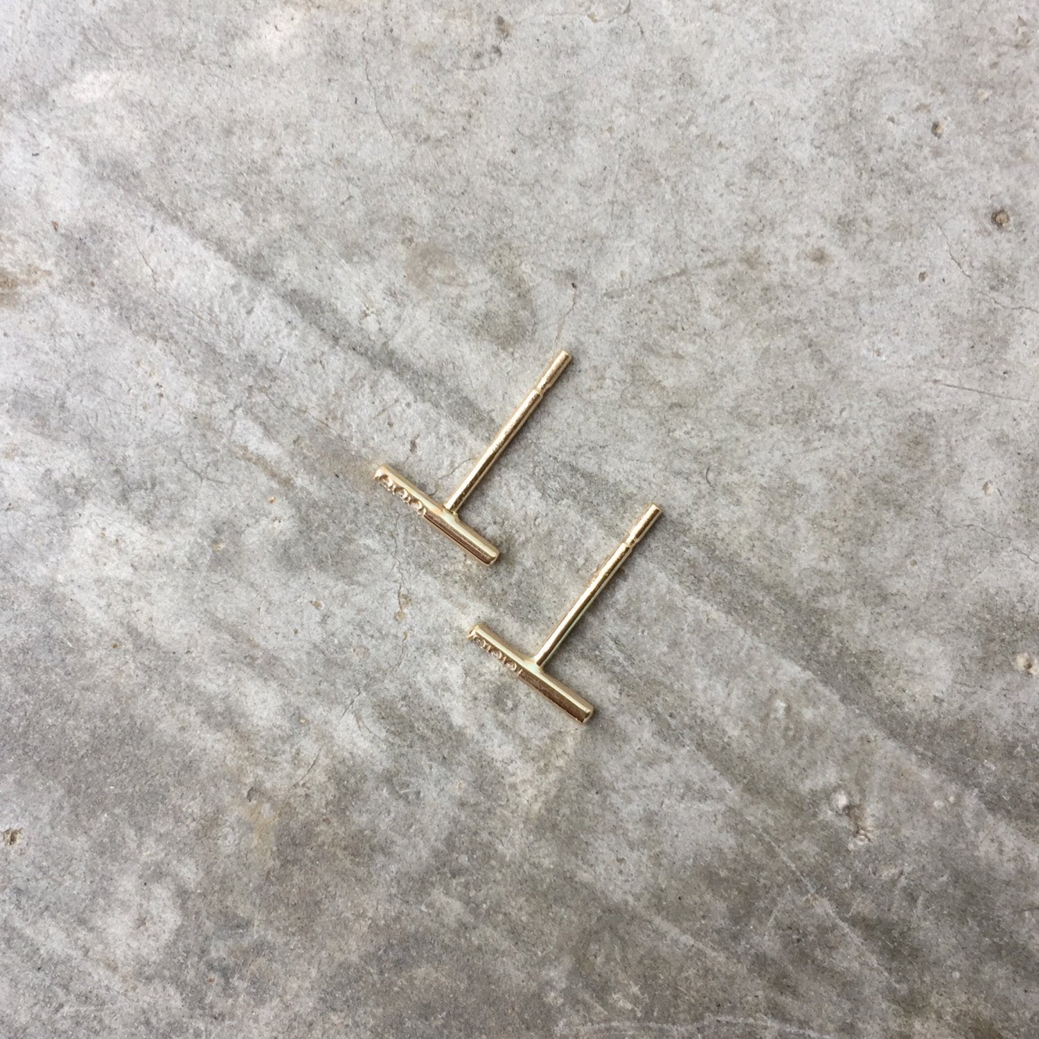 diamond bar stud earrings