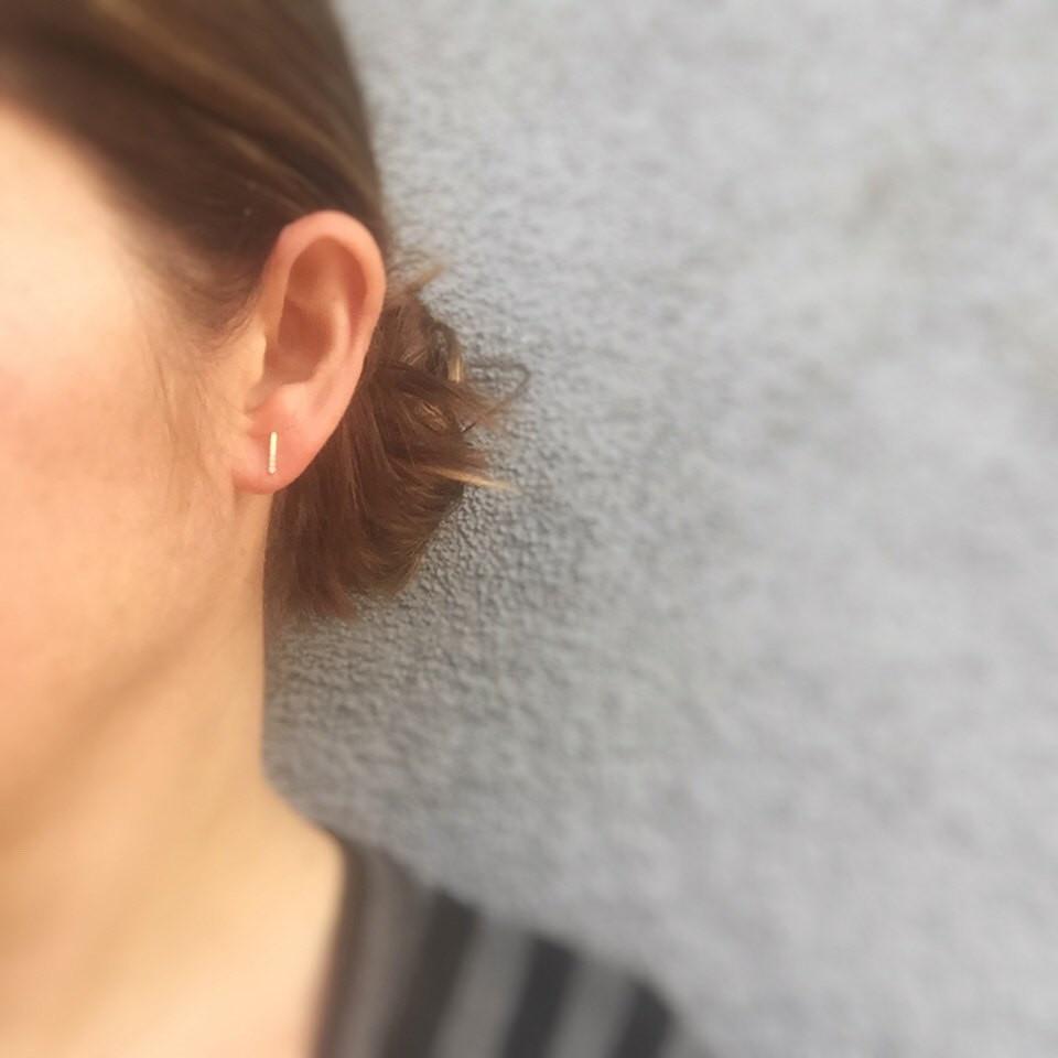 small gold bar earrings
