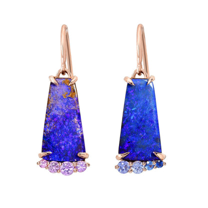 Solstice Blue Boulder Opal Earrings-earrings-NIXIN-NIXIN