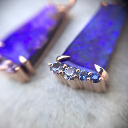 Solstice Blue Boulder Opal Earrings-earrings-NIXIN-NIXIN