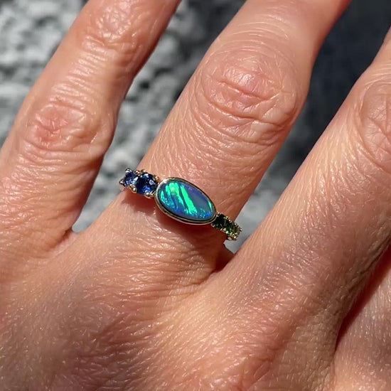 Botanical Nights Black Opal Ring