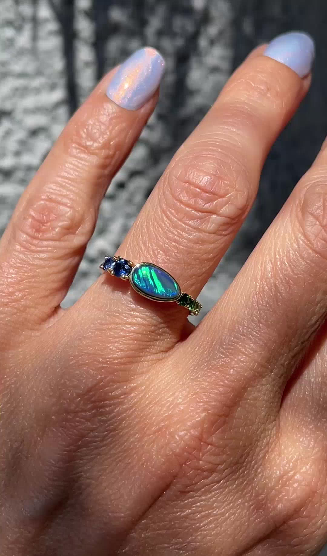 Botanical Nights Black Opal Ring