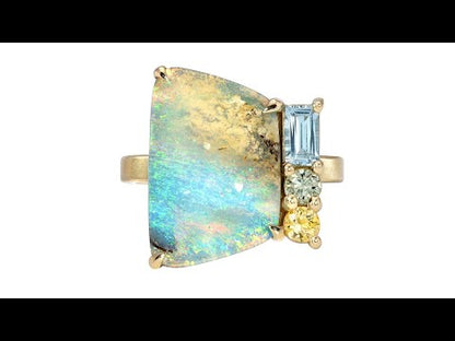 Aquanova Blue Green Opal Ring