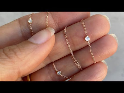 Asymmetrical Station Diamond Necklace