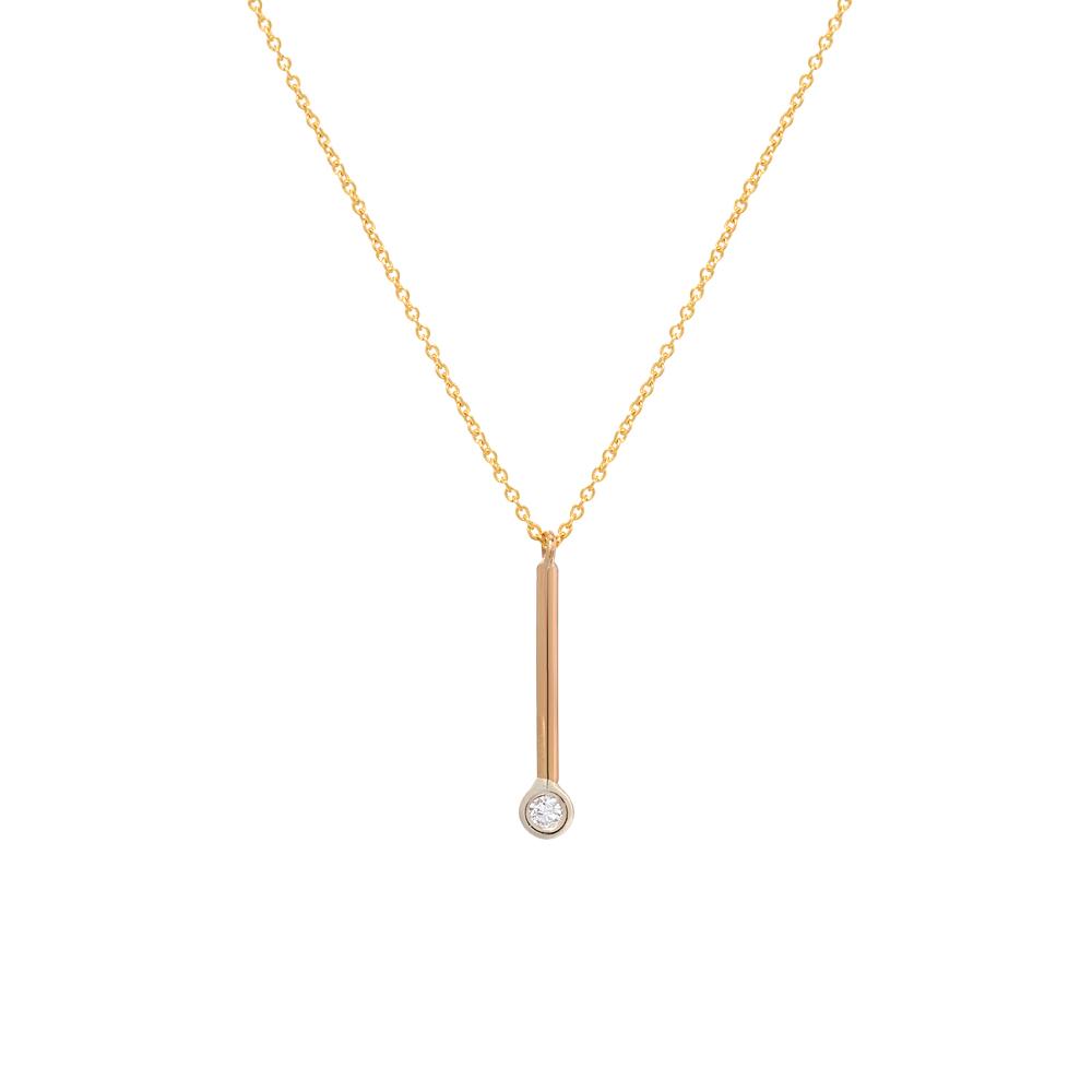 Petite Pendulum Gold Diamond Drop Necklace-necklace-NIXIN-14k Yellow Gold-Polish Finish-Petite Pendulum Necklace-NIXIN