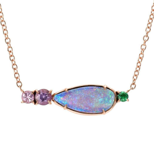 Anemone Lavender Opal Necklace-necklace-NIXIN-NIXIN