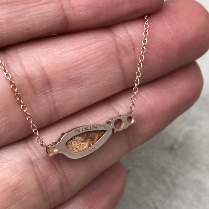Anemone Lavender Opal Necklace-necklace-NIXIN-NIXIN