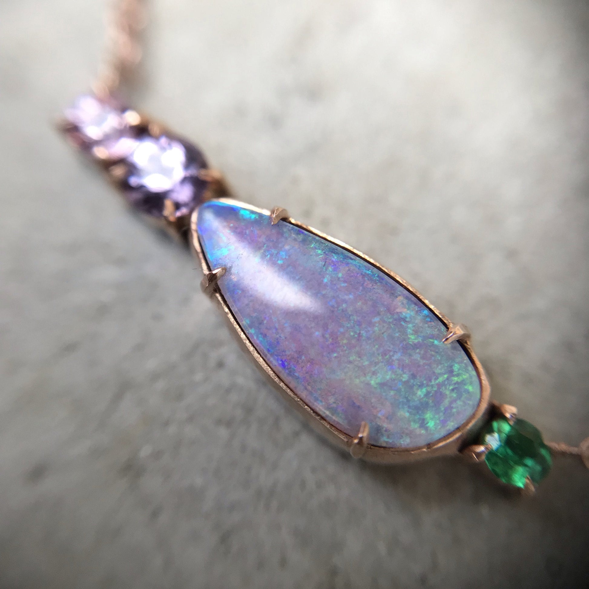 Anemone Lavender Opal Necklace-necklace-NIXIN-NIXIN