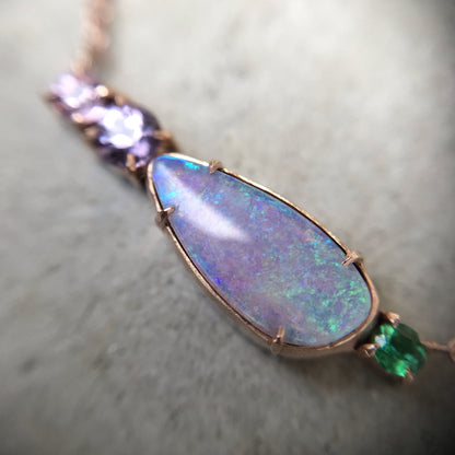 Anemone Lavender Opal Necklace-necklace-NIXIN-NIXIN