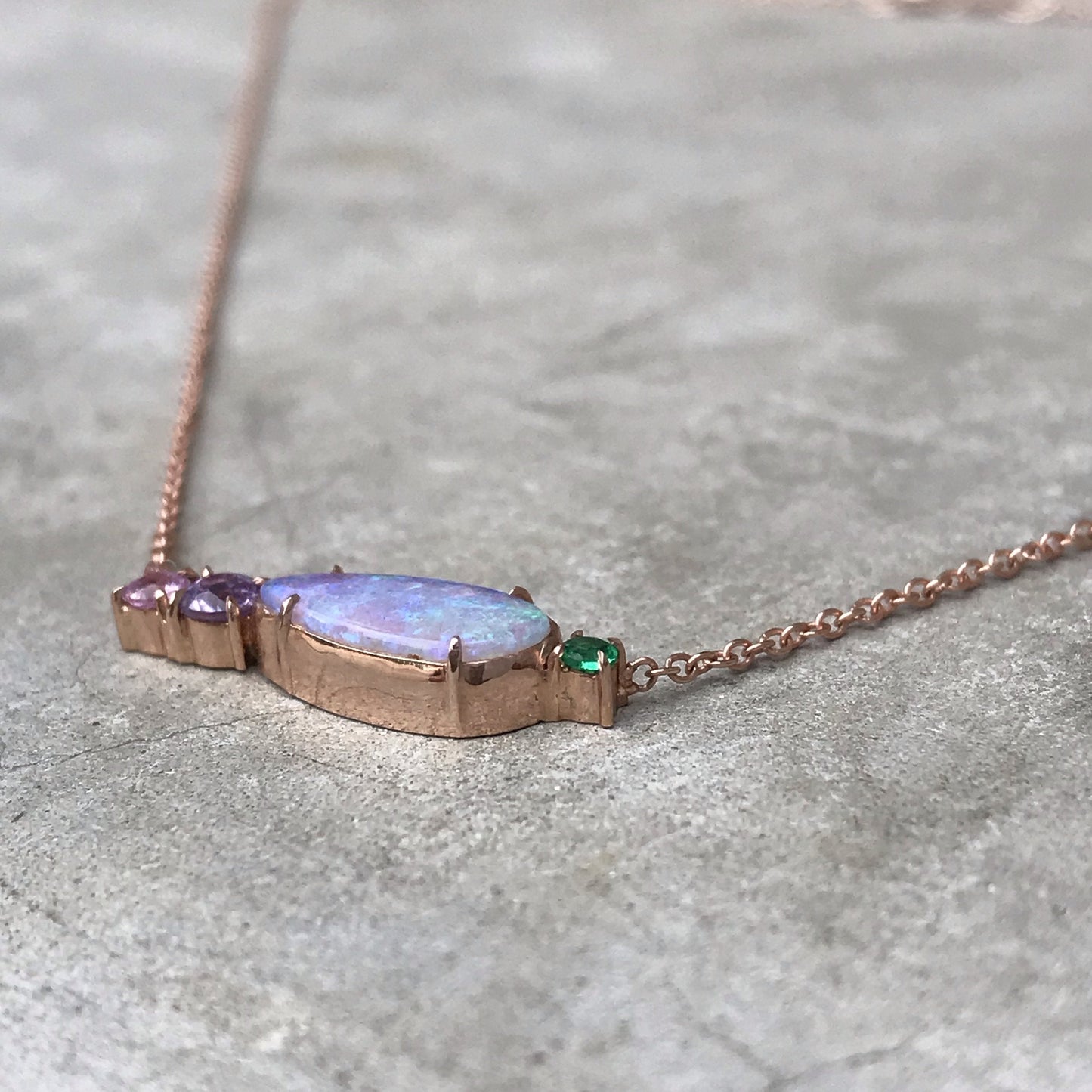 Anemone Lavender Opal Necklace-necklace-NIXIN-NIXIN