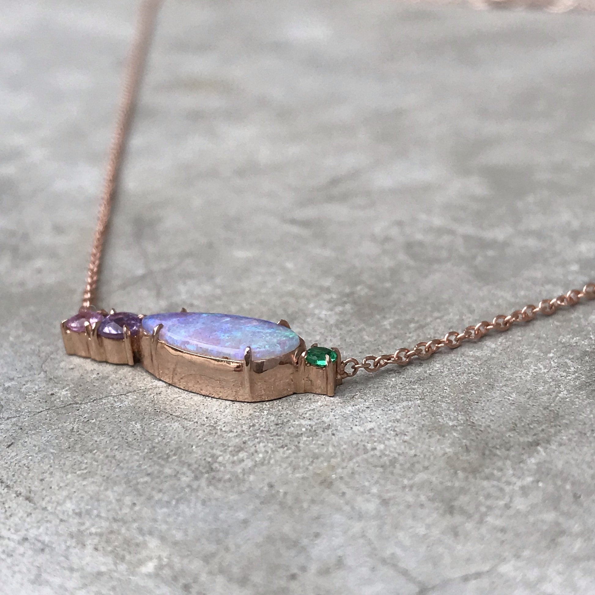 Anemone Lavender Opal Necklace-necklace-NIXIN-NIXIN