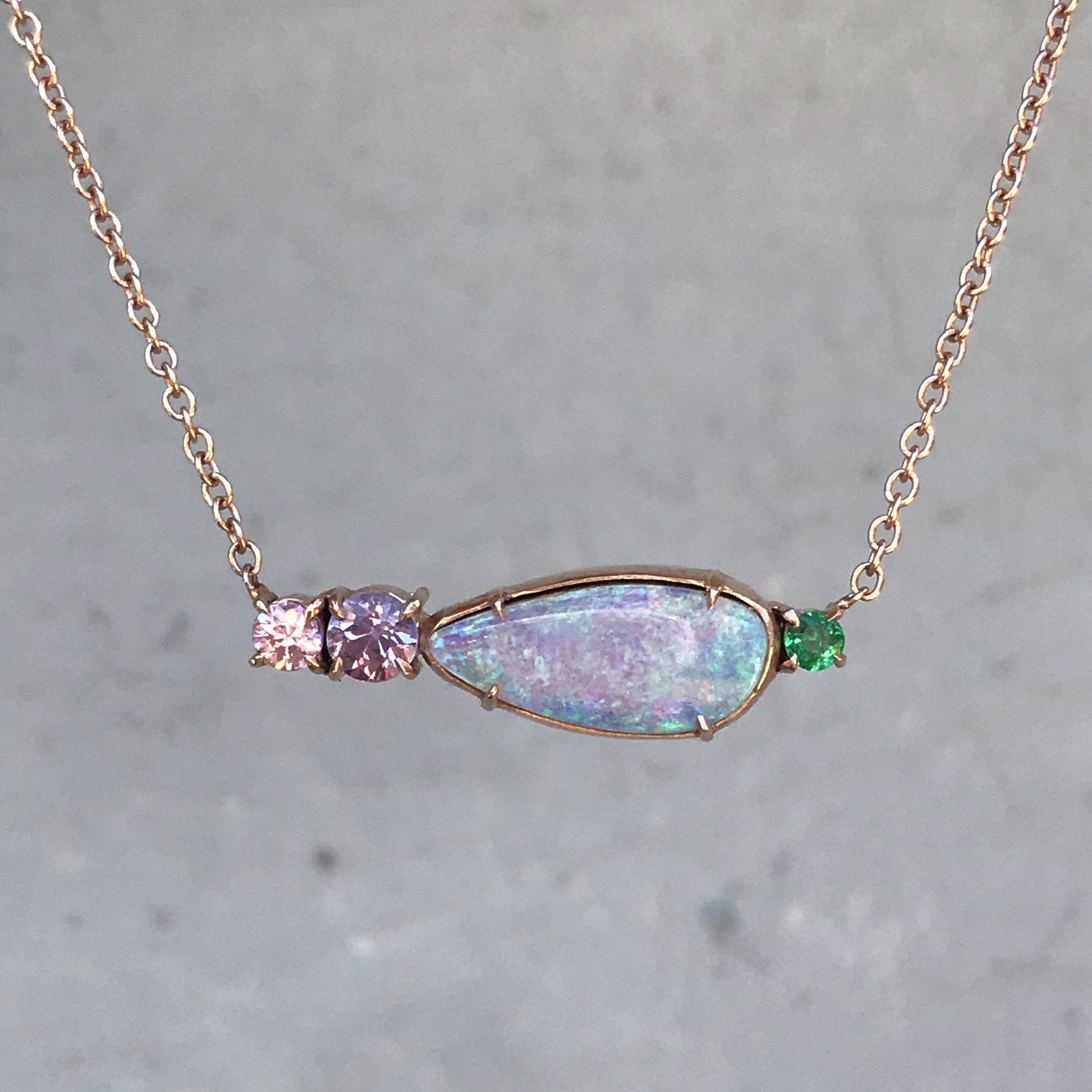 Anemone Lavender Opal Necklace-necklace-NIXIN-NIXIN