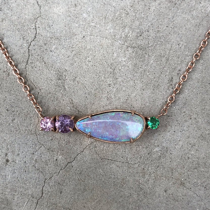 Anemone Lavender Opal Necklace-necklace-NIXIN-NIXIN