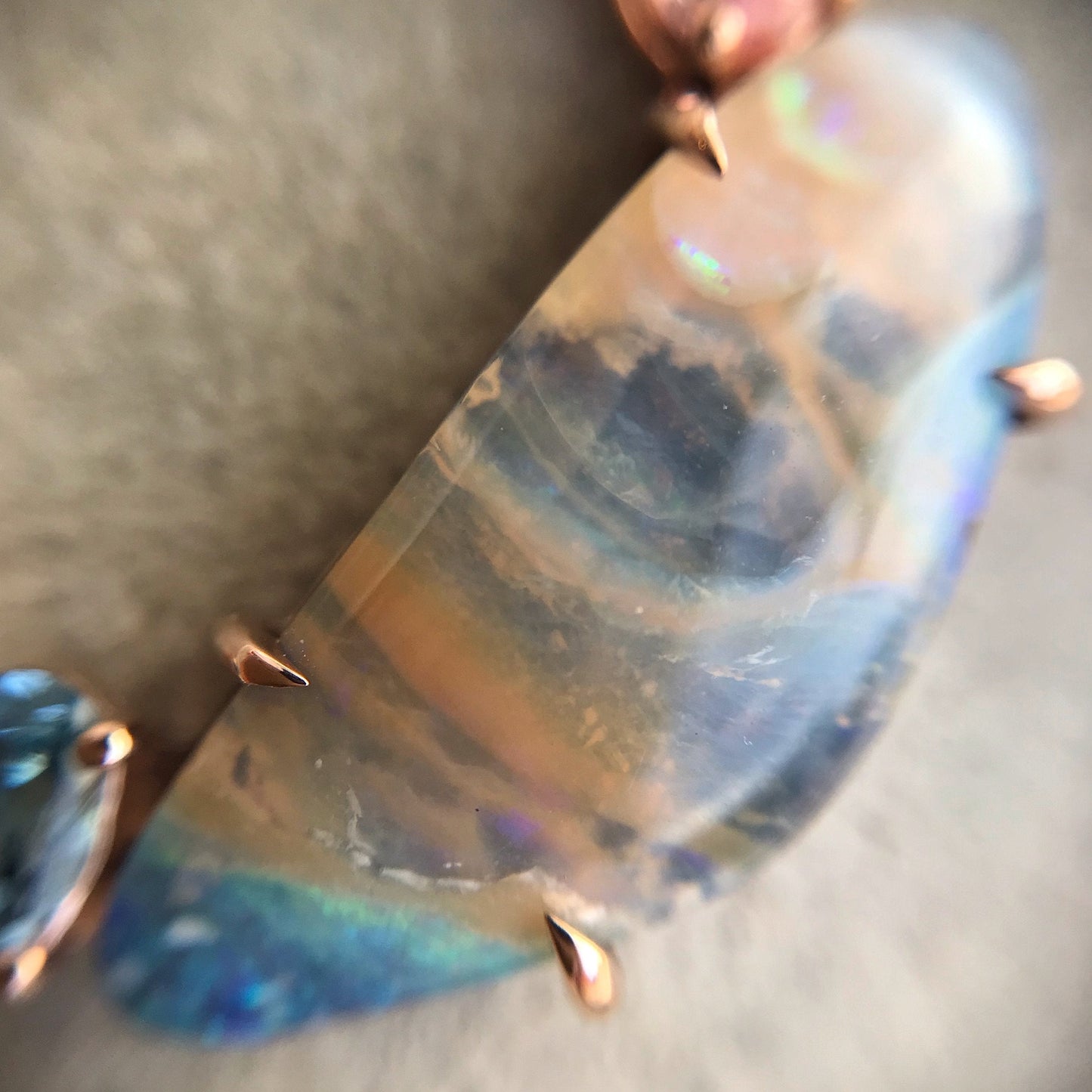 Aphrodite Boulder Opal Gold Necklace-necklace-NIXIN-NIXIN