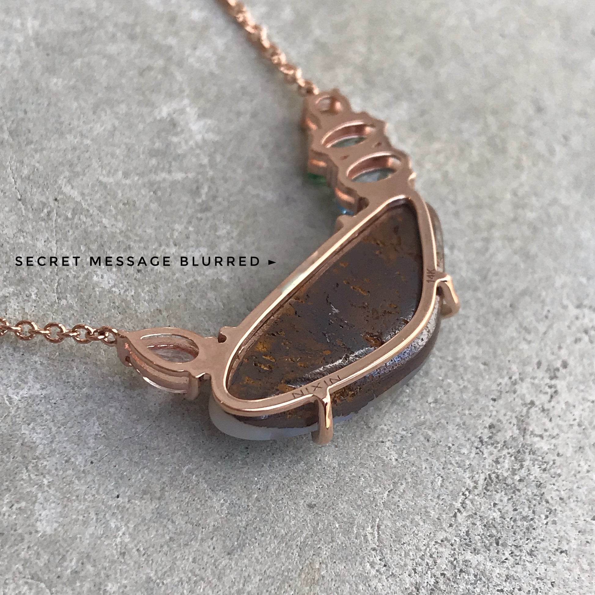 Aphrodite Boulder Opal Gold Necklace-necklace-NIXIN-NIXIN