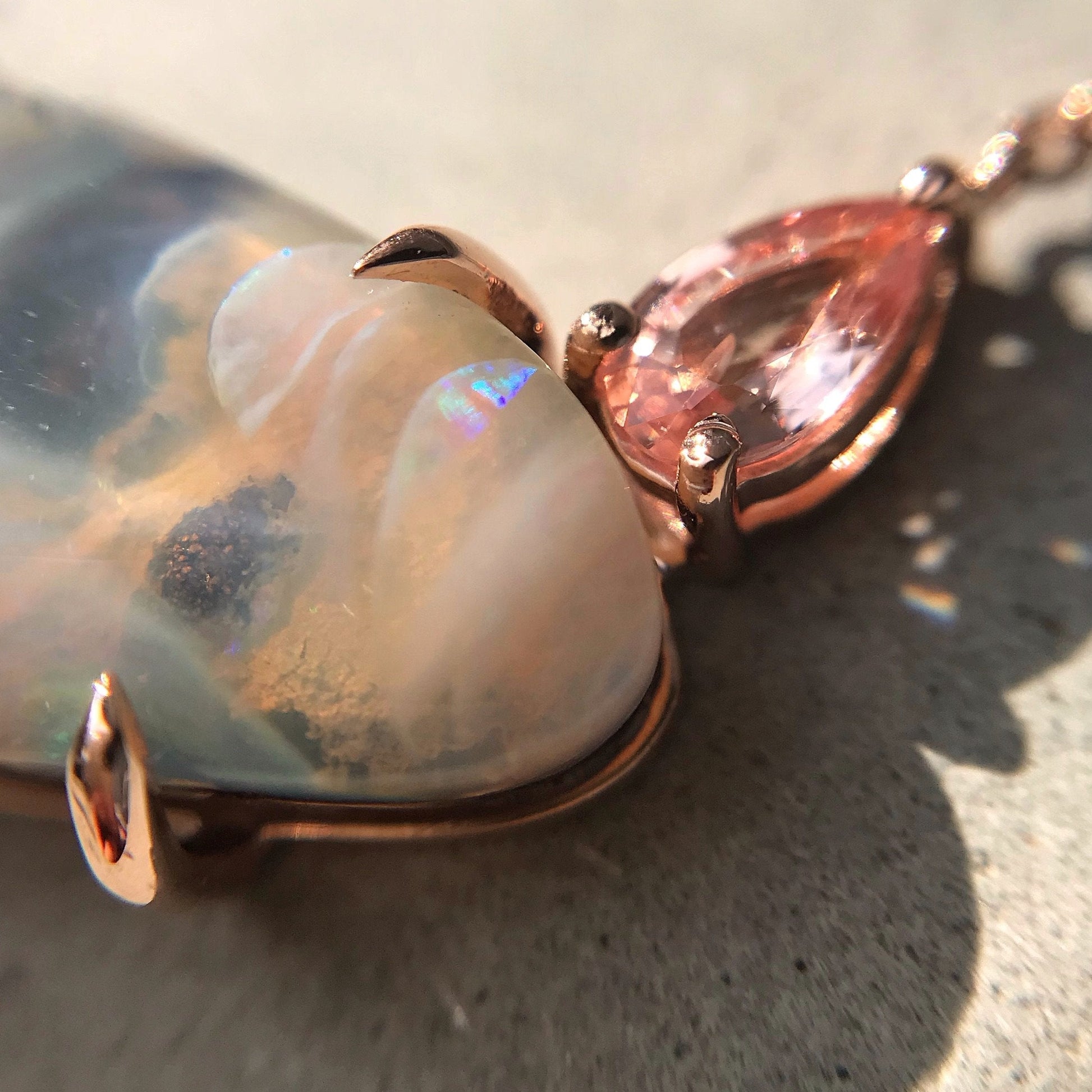 Aphrodite Boulder Opal Gold Necklace-necklace-NIXIN-NIXIN