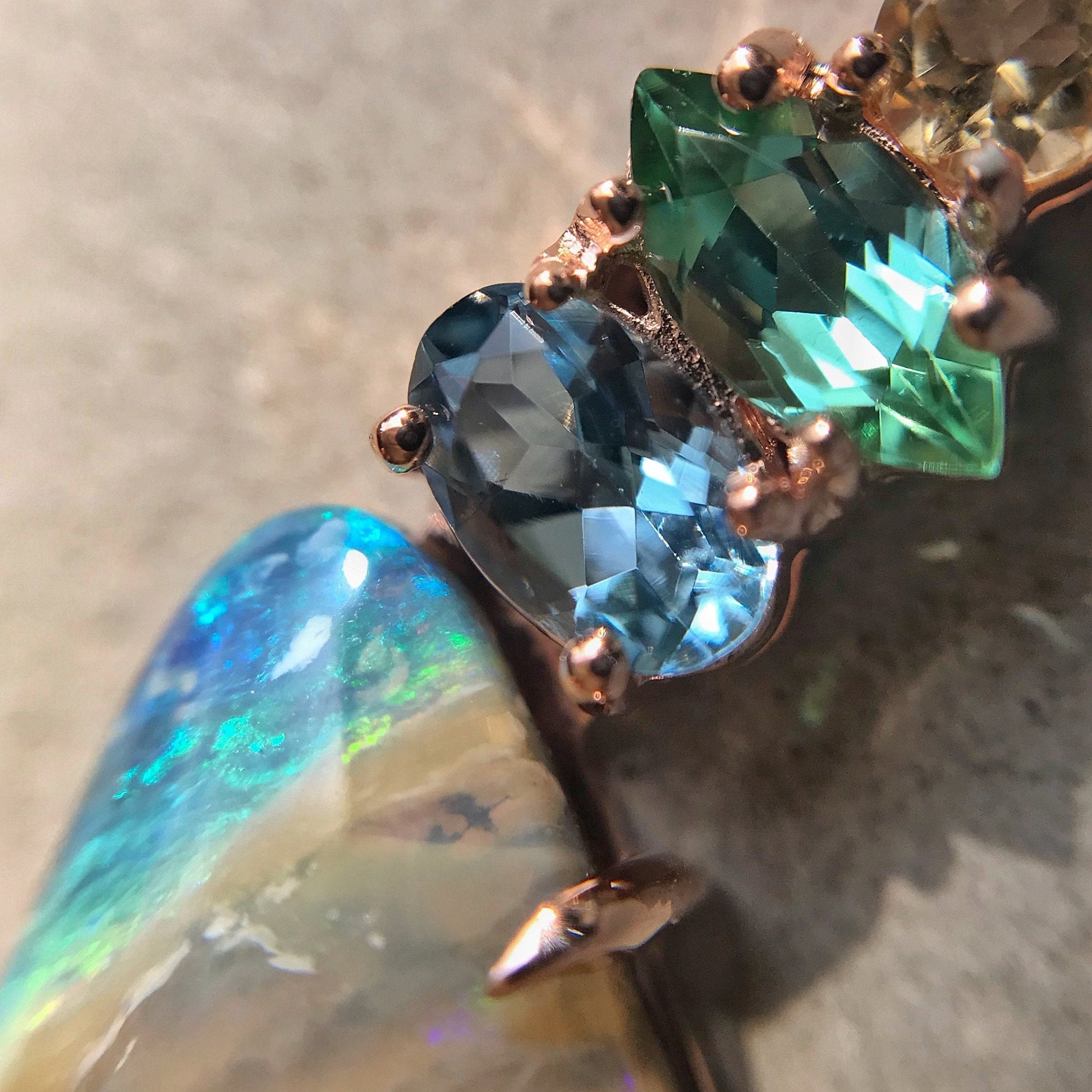 Aphrodite Boulder Opal Gold Necklace-necklace-NIXIN-NIXIN