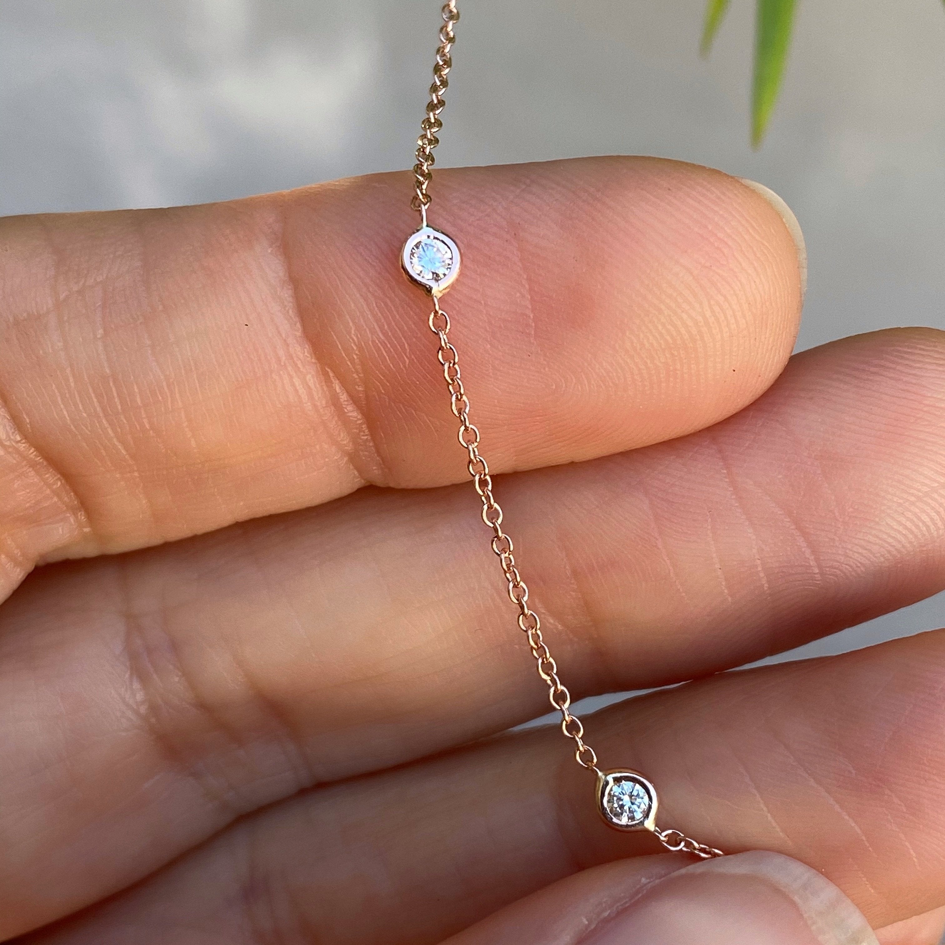 Diamond Asymmetrical Paperclip Necklace 1/15 ct tw 10K Yellow Gold 18” | Kay