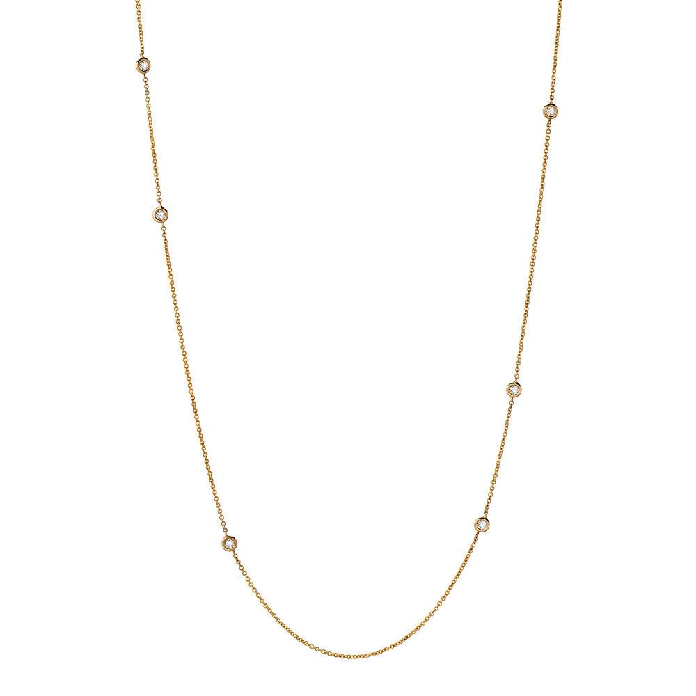 asymmetrical station diamond necklace by NIXIN Jewelry