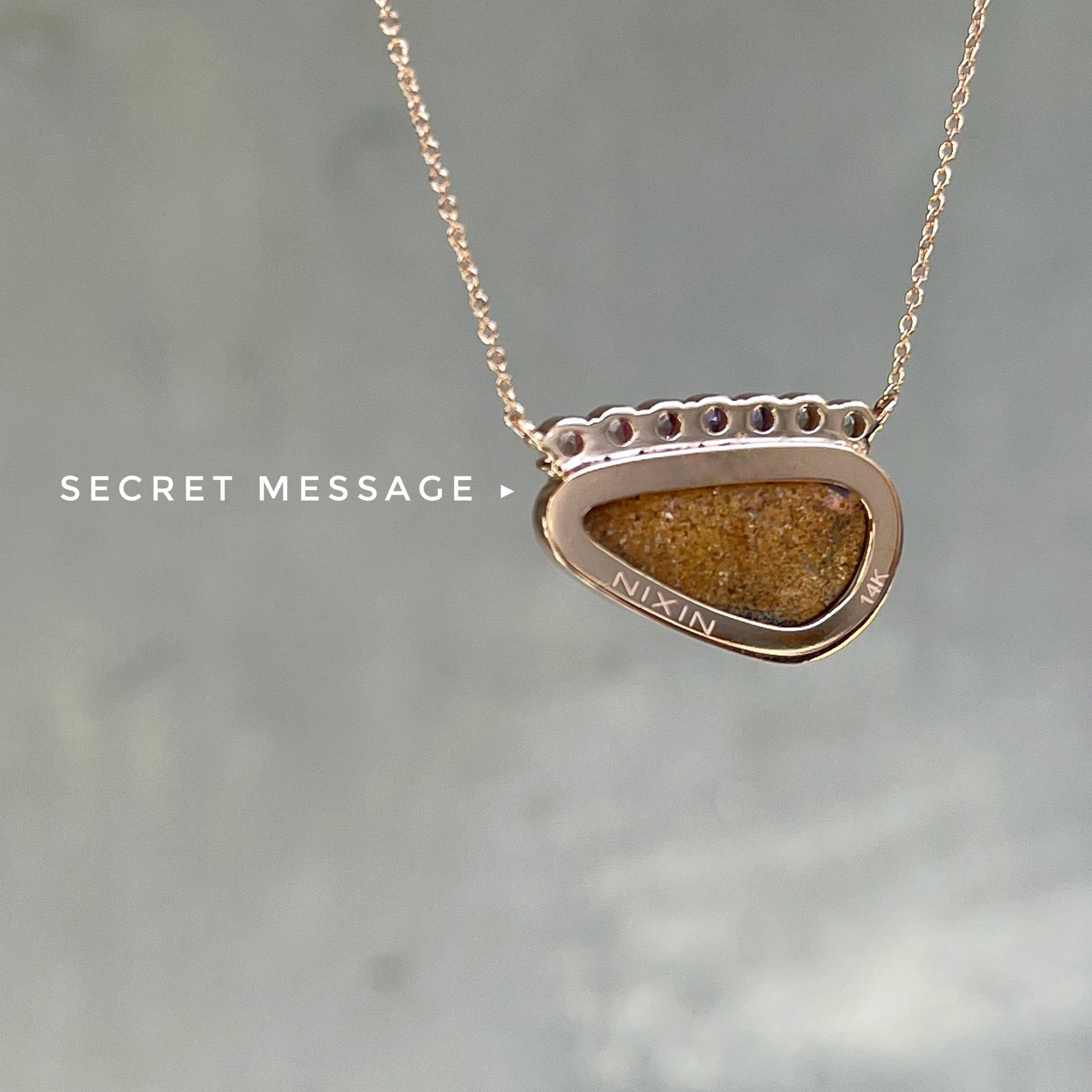 Back view of Australian opal necklace by NIXIN Jewelry