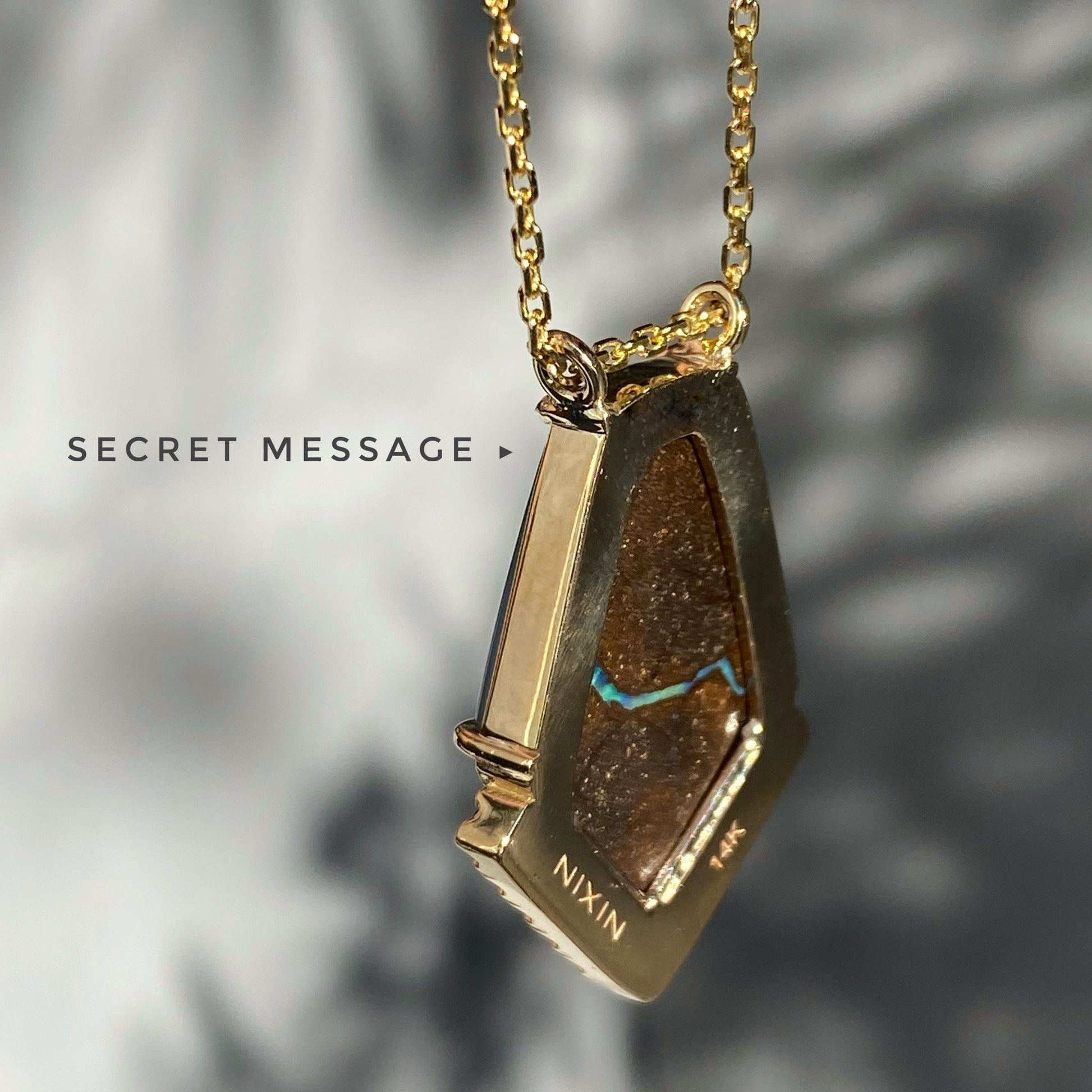 Blue Phoenix Sapphire and Boulder Opal Necklace by NIXIN Jewelry