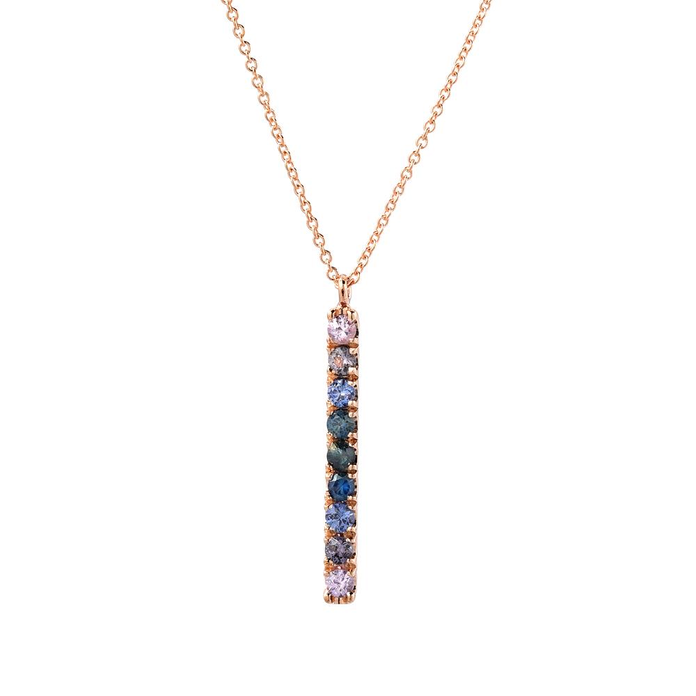 Montecito Double Linea Ombré Sapphire Bar Necklace line + hue collaboration with NIXIN Jewelry