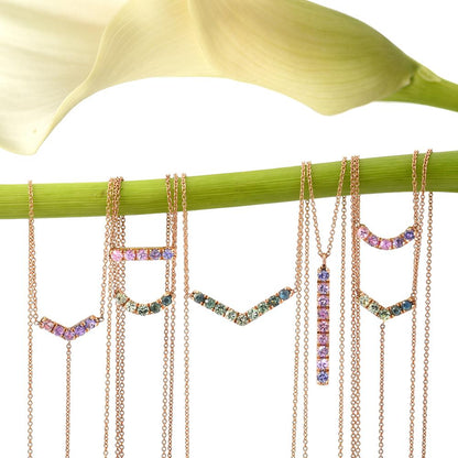 Pegasus Double Linea Ombré Sapphire Bar Necklace line + hue collaboration with NIXIN Jewelry