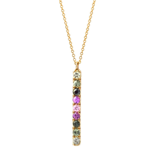 French Lavender Double Linea Ombré Sapphire Bar Necklace line + hue collaboration with NIXIN Jewelry