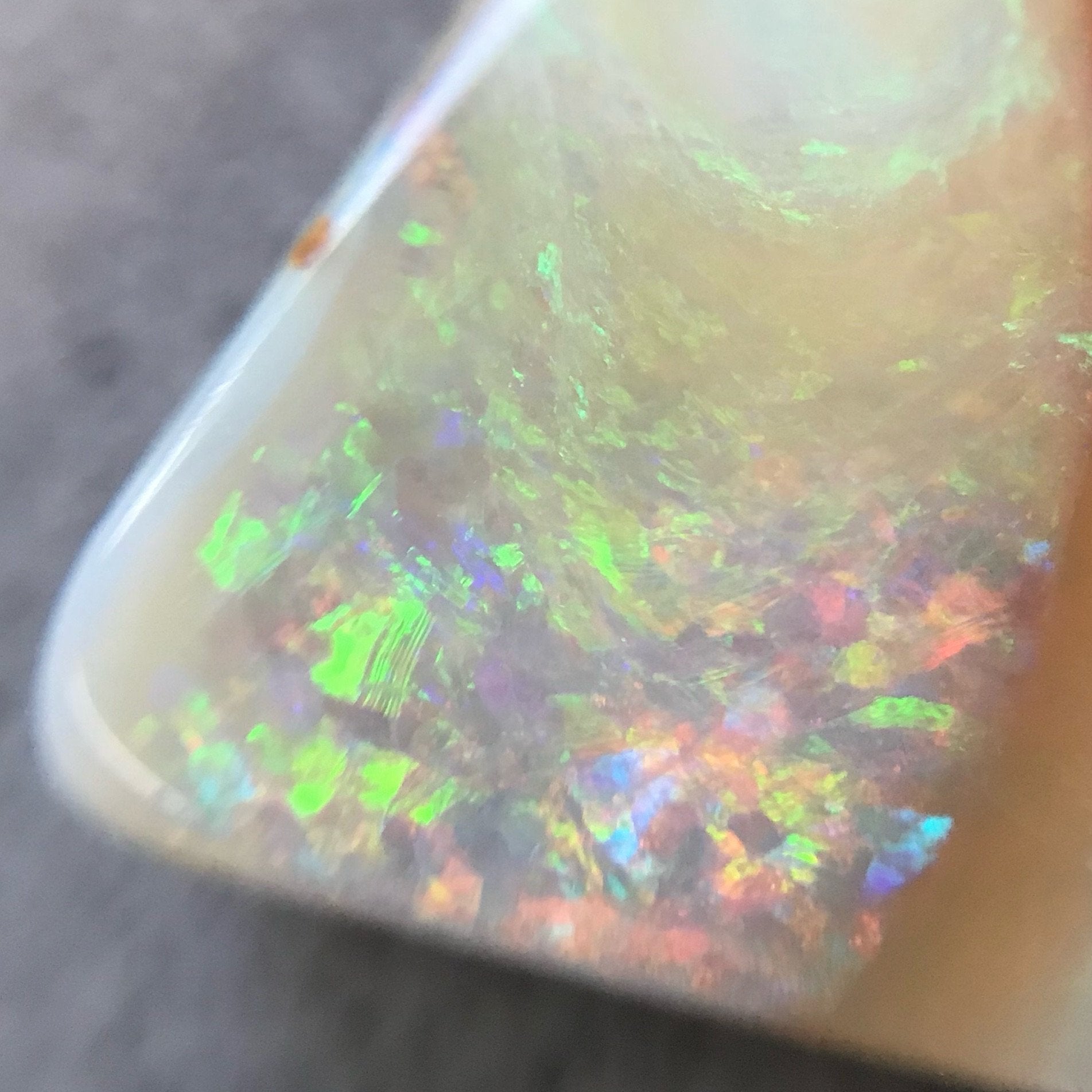 Fusion Muzo Colombian Emerald Opal Necklace loose gems close up before shot