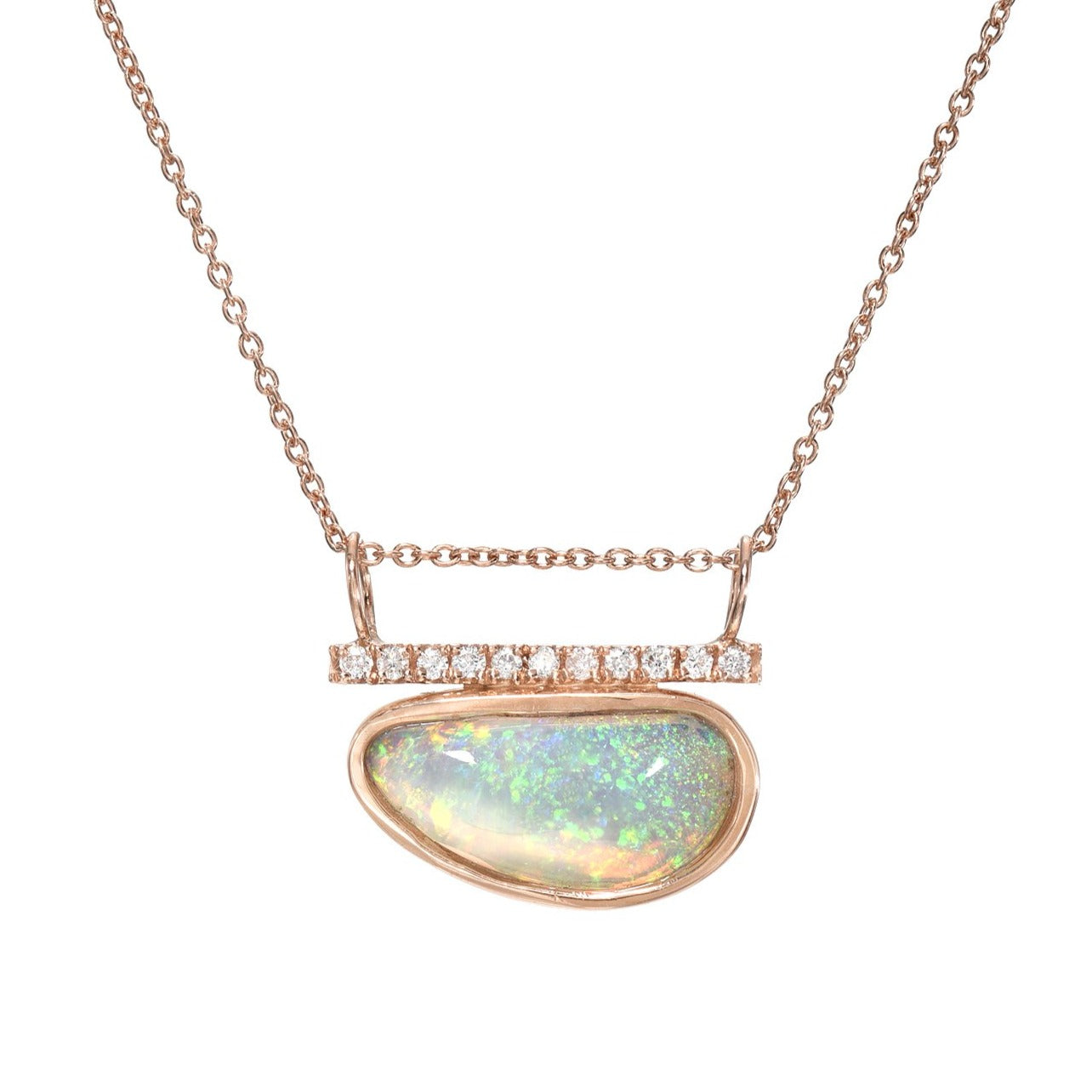 Head in the Clouds Crystal Opal Necklace No. 16 by NIXIN Jewelry against white background