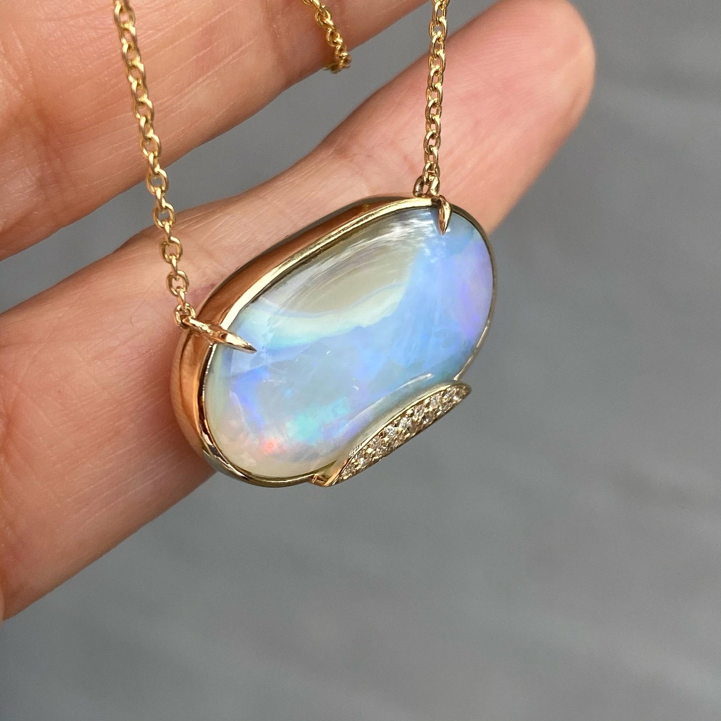 Heaven's Muse Gold Australian Boulder Opal Necklace by NIXIN Jewelry