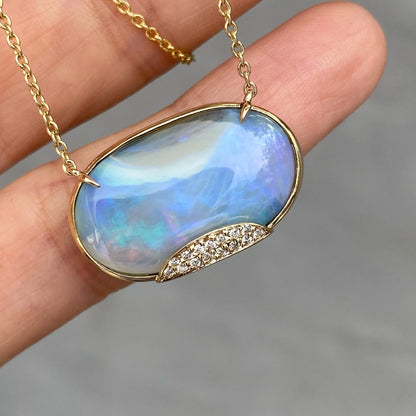 Heaven's Muse Gold Australian Boulder Opal Necklace by NIXIN Jewelry