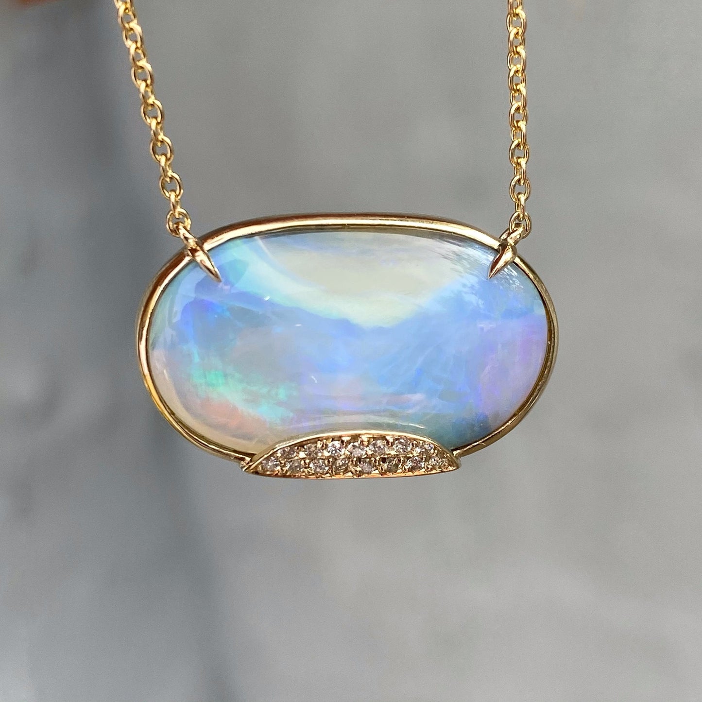 Heaven's Muse Gold Australian Boulder Opal Necklace by NIXIN Jewelry