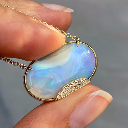 Heaven's Muse Gold Australian Boulder Opal Necklace by NIXIN Jewelry