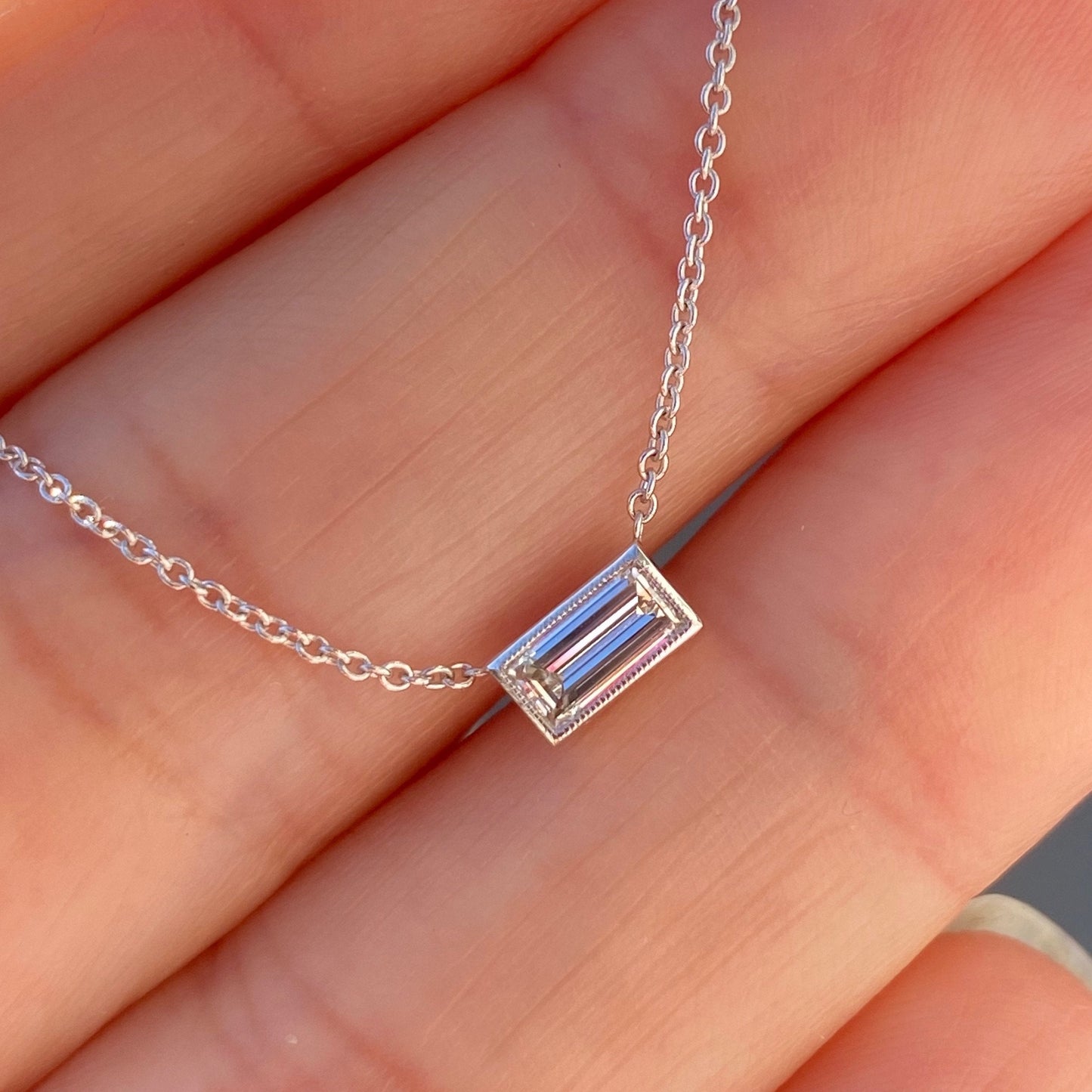 Kensington Baguette Diamond Necklace by NIXIN Jewelry
