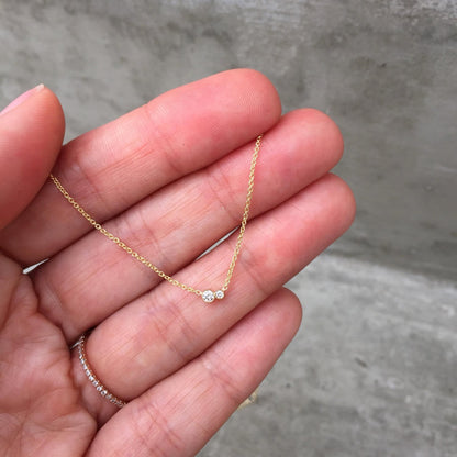 tiny diamond pendant necklace