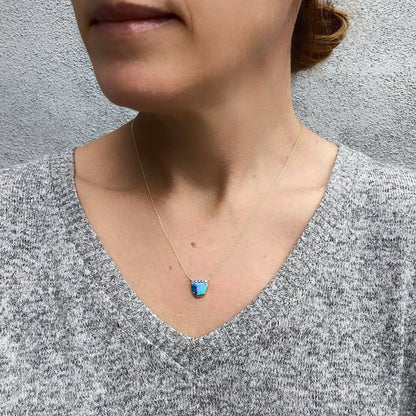 Marine Dreams Blue Boulder Opal Necklace by NIXIN Jewelry