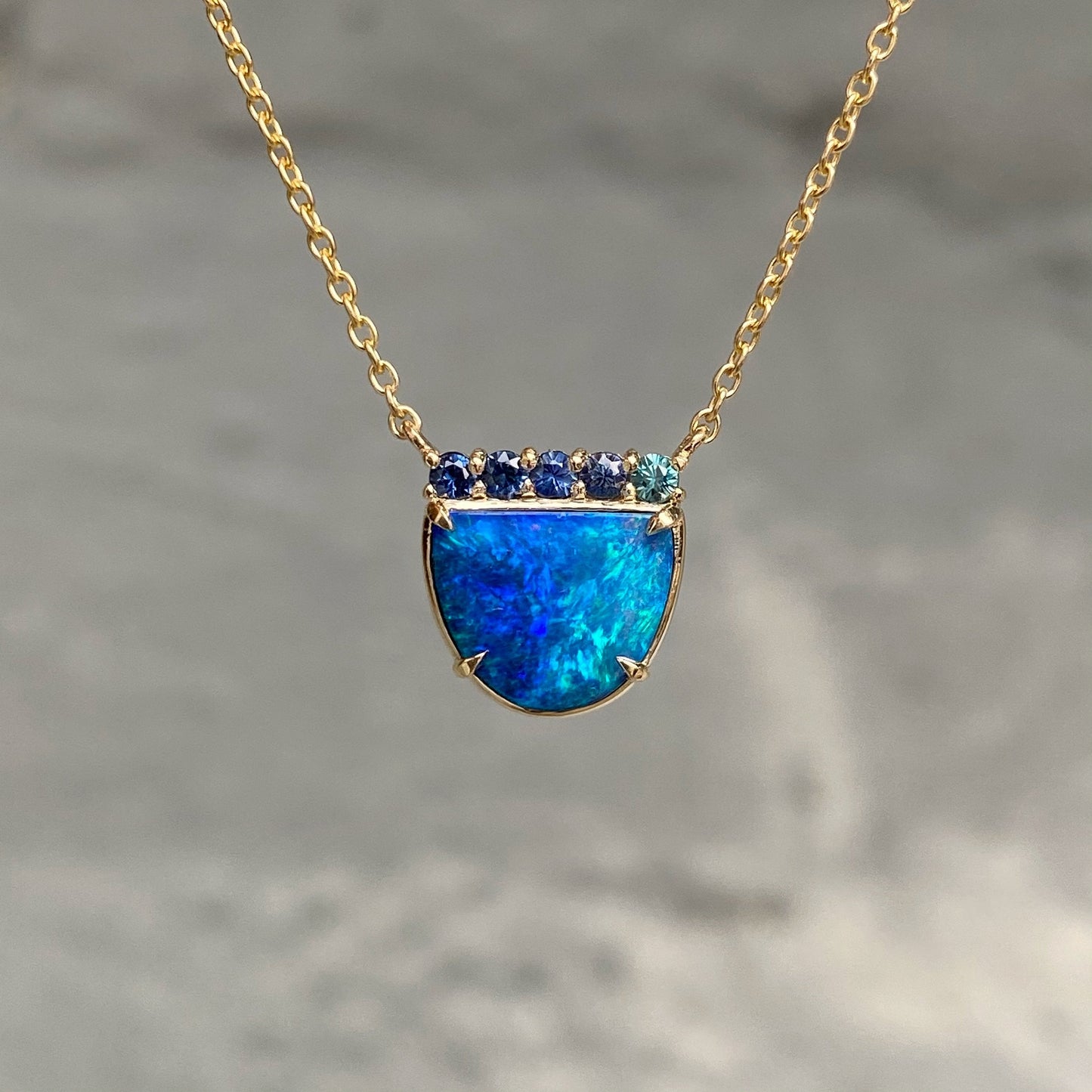 Marine Dreams Blue Boulder Opal Necklace by NIXIN Jewelry