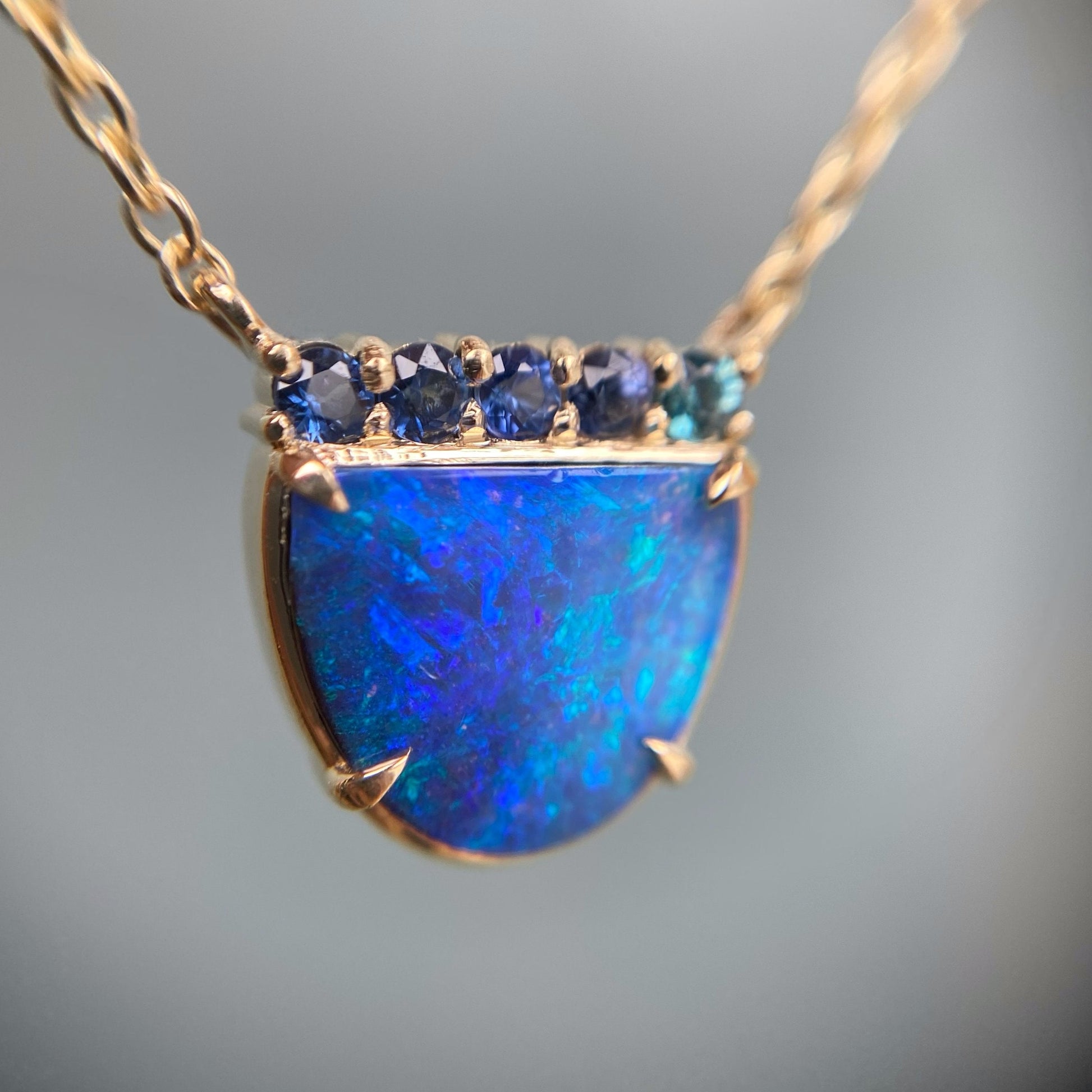 Marine Dreams Blue Boulder Opal Necklace by NIXIN Jewelry