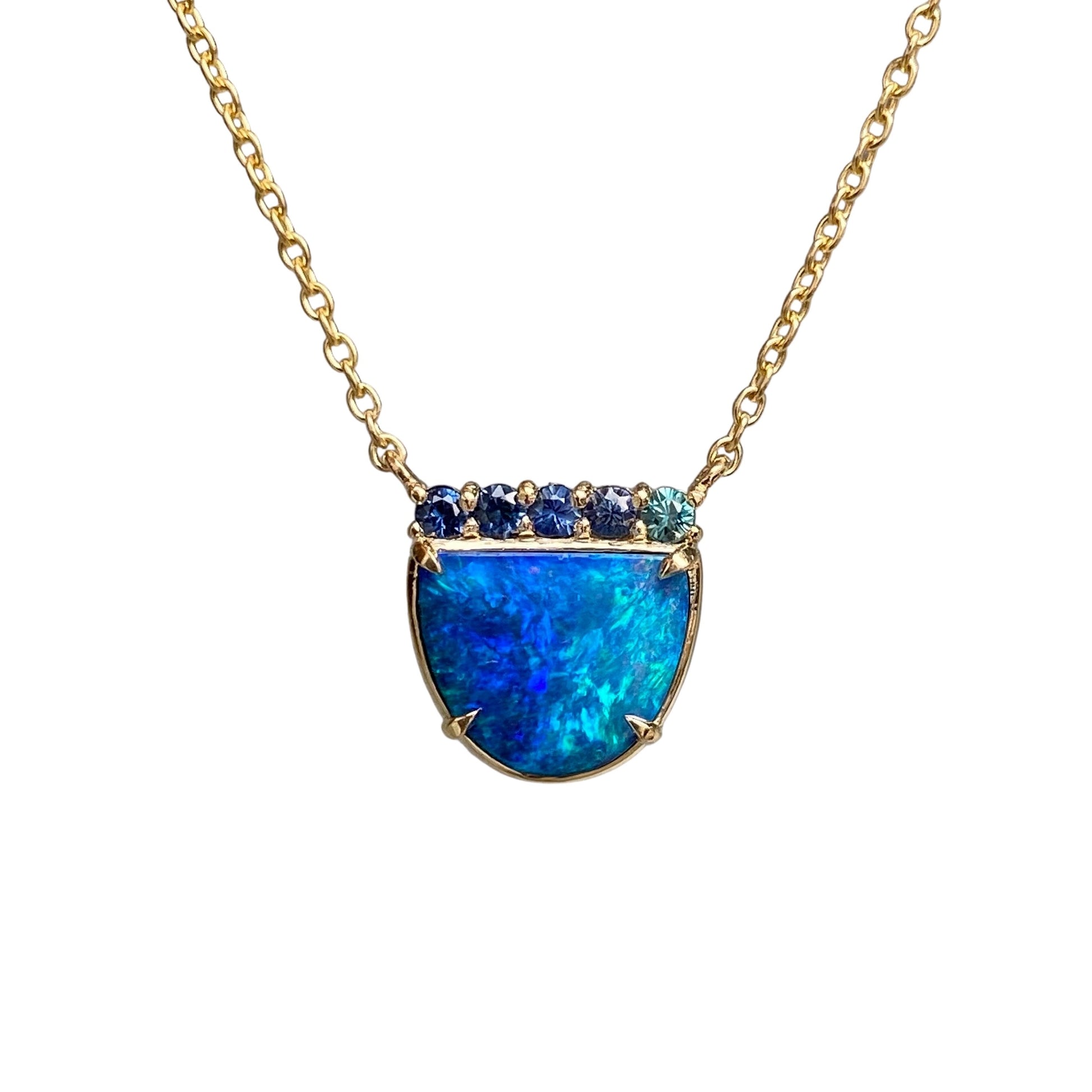 Marine Dreams Blue Boulder Opal Necklace by NIXIN Jewelry