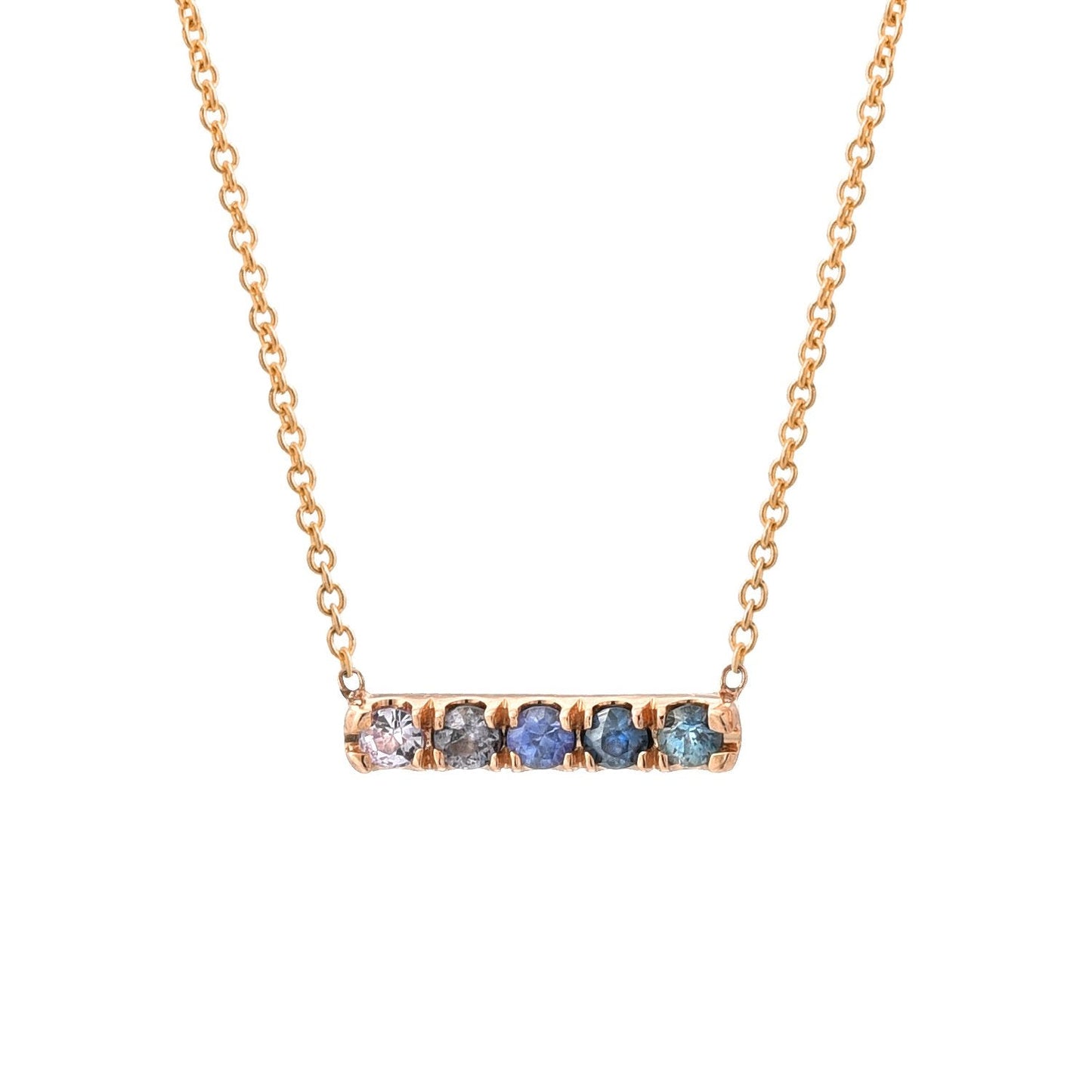 Montecito Linea Ombré Sapphire Bar Necklace line + hue collaboration with NIXIN Jewelry
