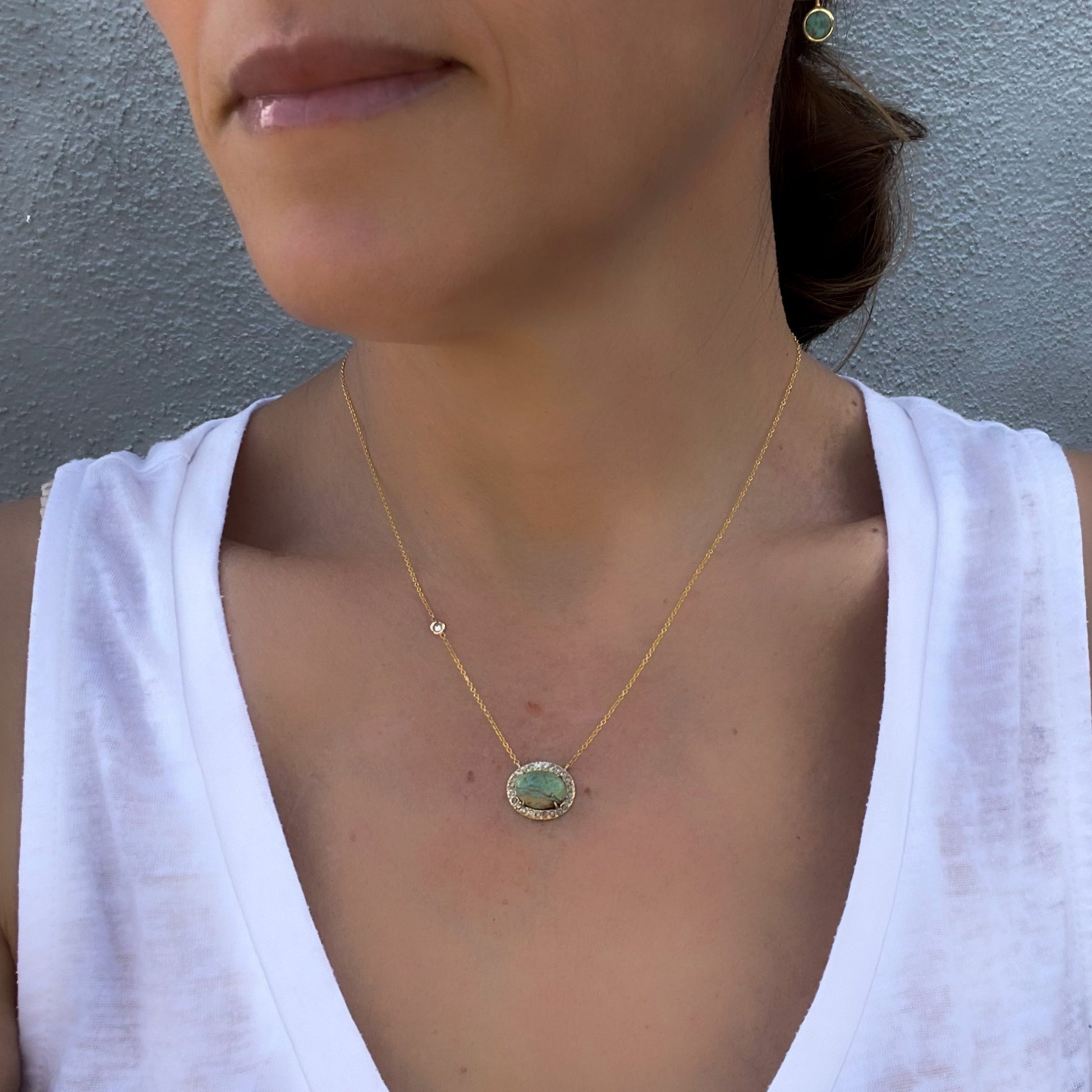 necklace Navajo Turquoise Diamond Necklace