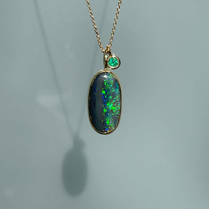 necklace Night Becomes Her Emerald and Opal Necklace