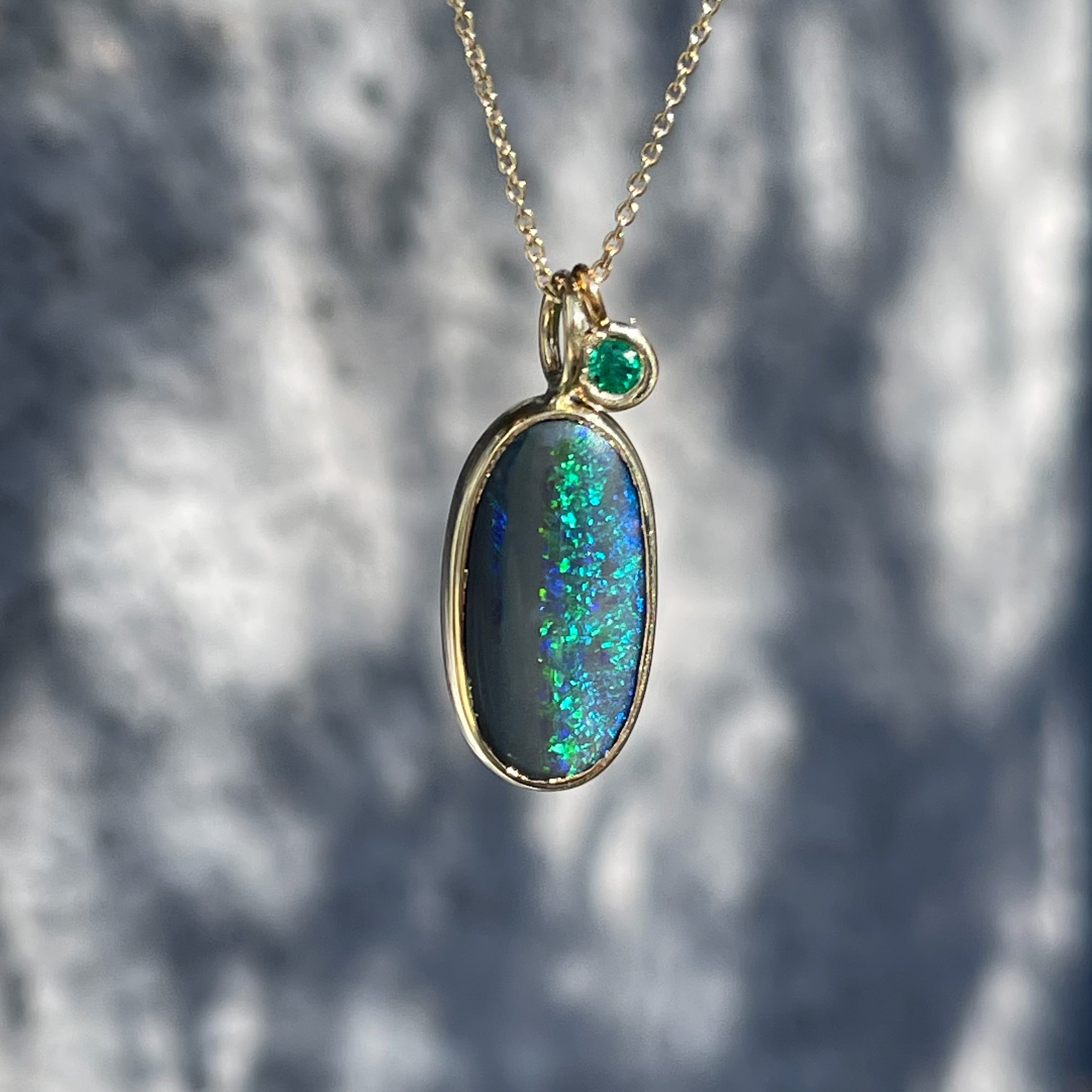 Emerald and opal deals pendant