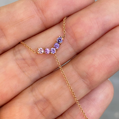 Pegasus Chev Lariat Ombré Sapphire Necklace line + hue collaboration with NIXIN Jewelry