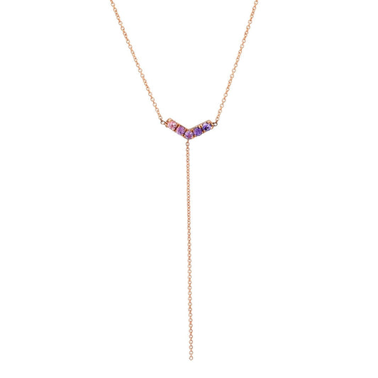 Pegasus Chev Lariat Ombré Sapphire Necklace line + hue collaboration with NIXIN Jewelry